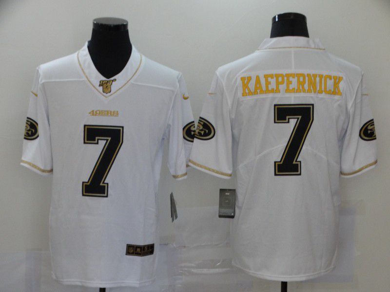 Men San Francisco 49ers #7 Kaepernick White Retro gold lettering Nike NFL Jersey->san francisco 49ers->NFL Jersey